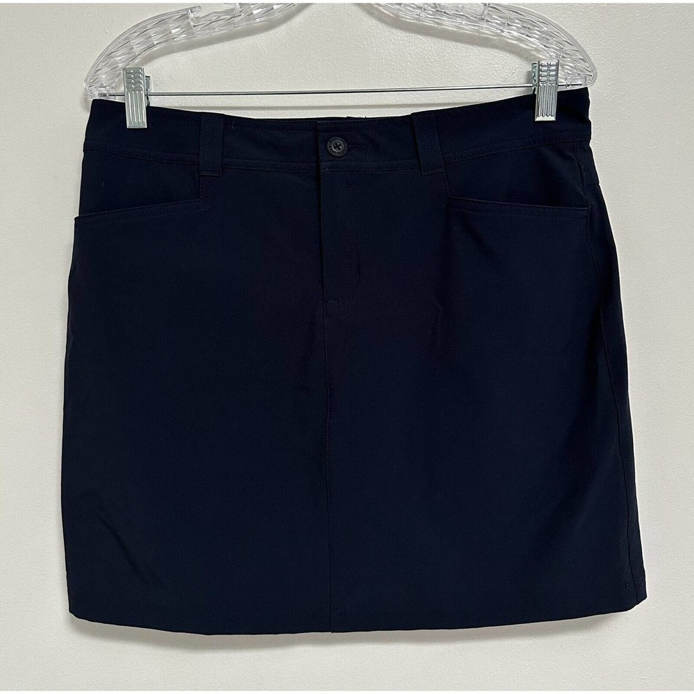 Eddie Bauer Sz 6 Skort Navy Blue Skirt Inner Shorts Stretch Golf Travel Pockets